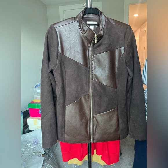 Belle by Kim Gravel Two-Tone Brown Jacket - Picture 8 of 13